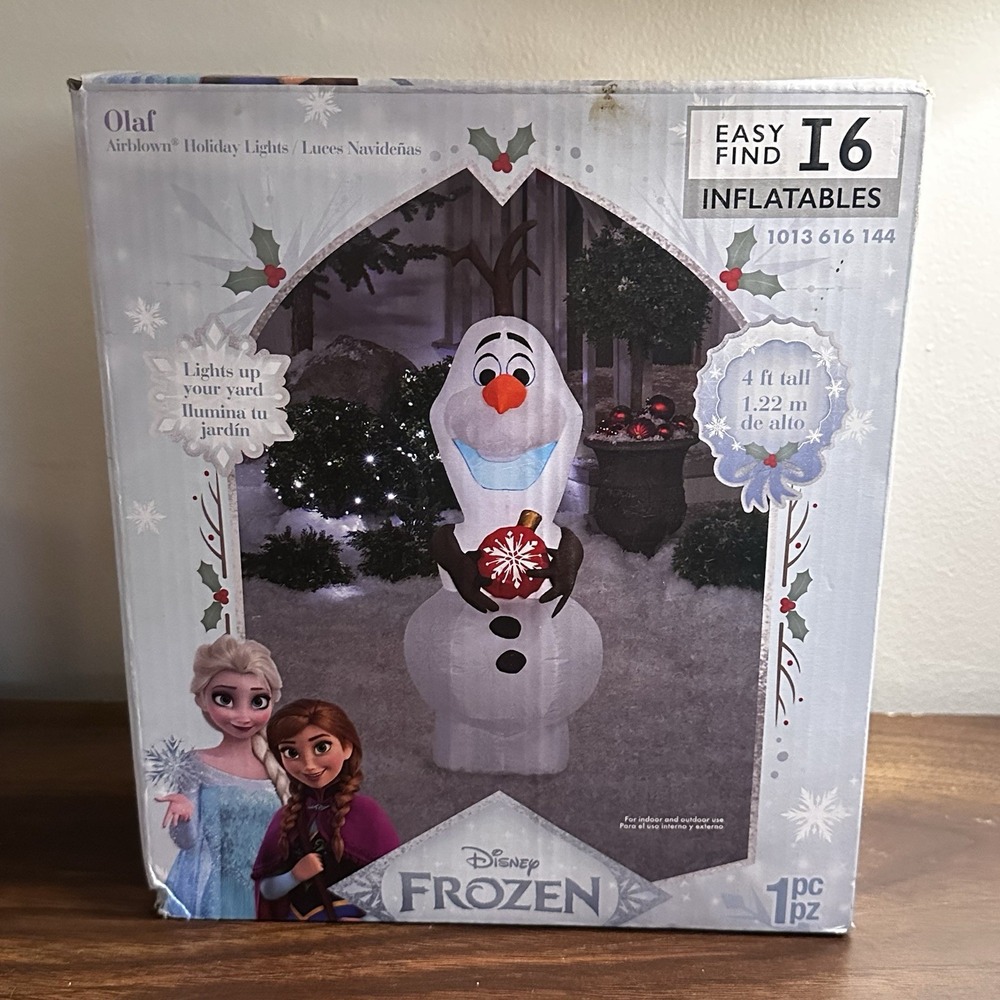 Disney Frozen Olaf Inflatable Ornament 4' Airblown Holiday Christmas NEW READ